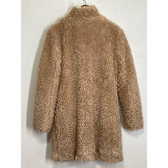 Paper Crane Ultra Soft FuzzyTeddy Bear Coat M Tan Cream Soft Girl Coquette - Picture 5 of 13